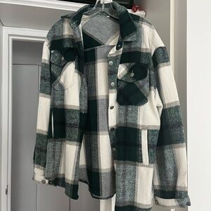 Green and White Plaid Jacket